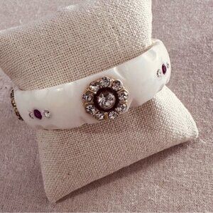Chamak By Priya | Bracelet | White Acrylic Plastic with Crystals & Stones